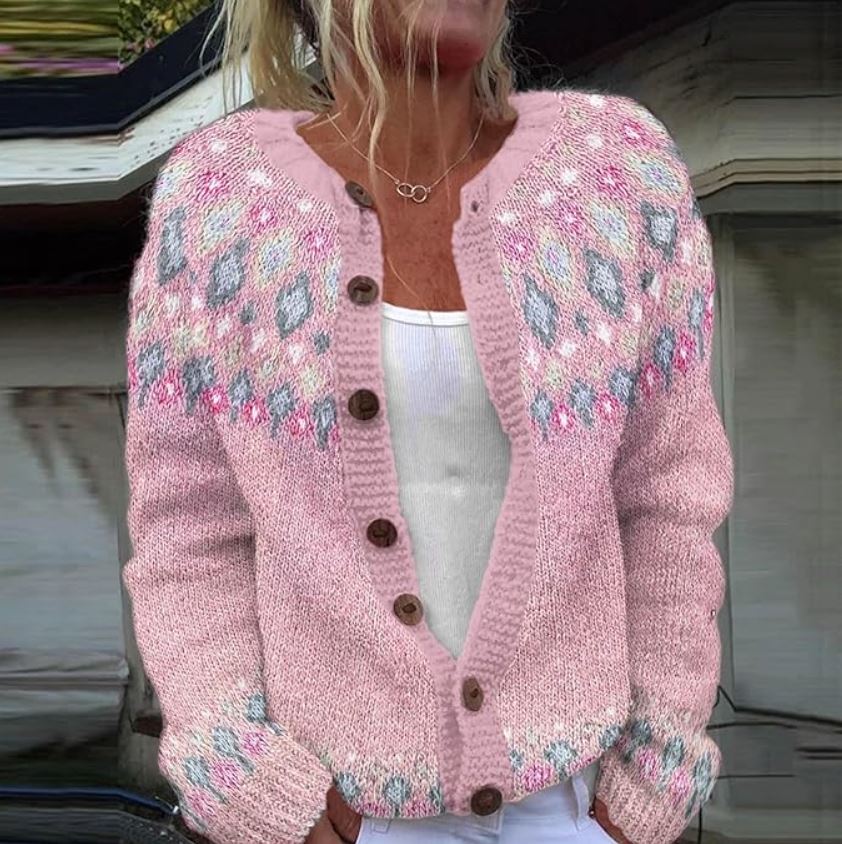 Hattie | Blush Fair Isle Cardigan