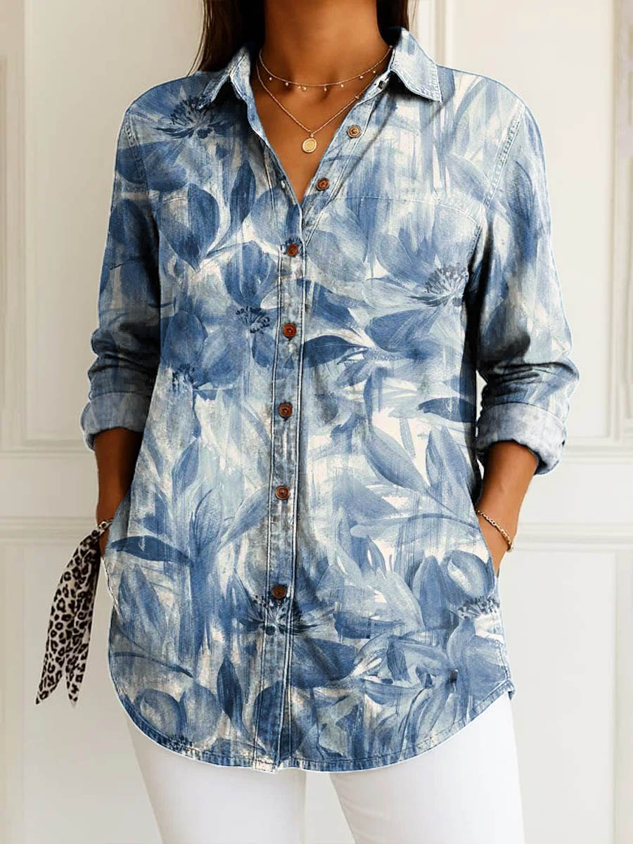 Bega | Blue floral blouse