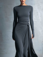 Fiora ❘ Long dress with side knot