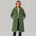 Eleanor | Longline Hooded Button-Front Coat