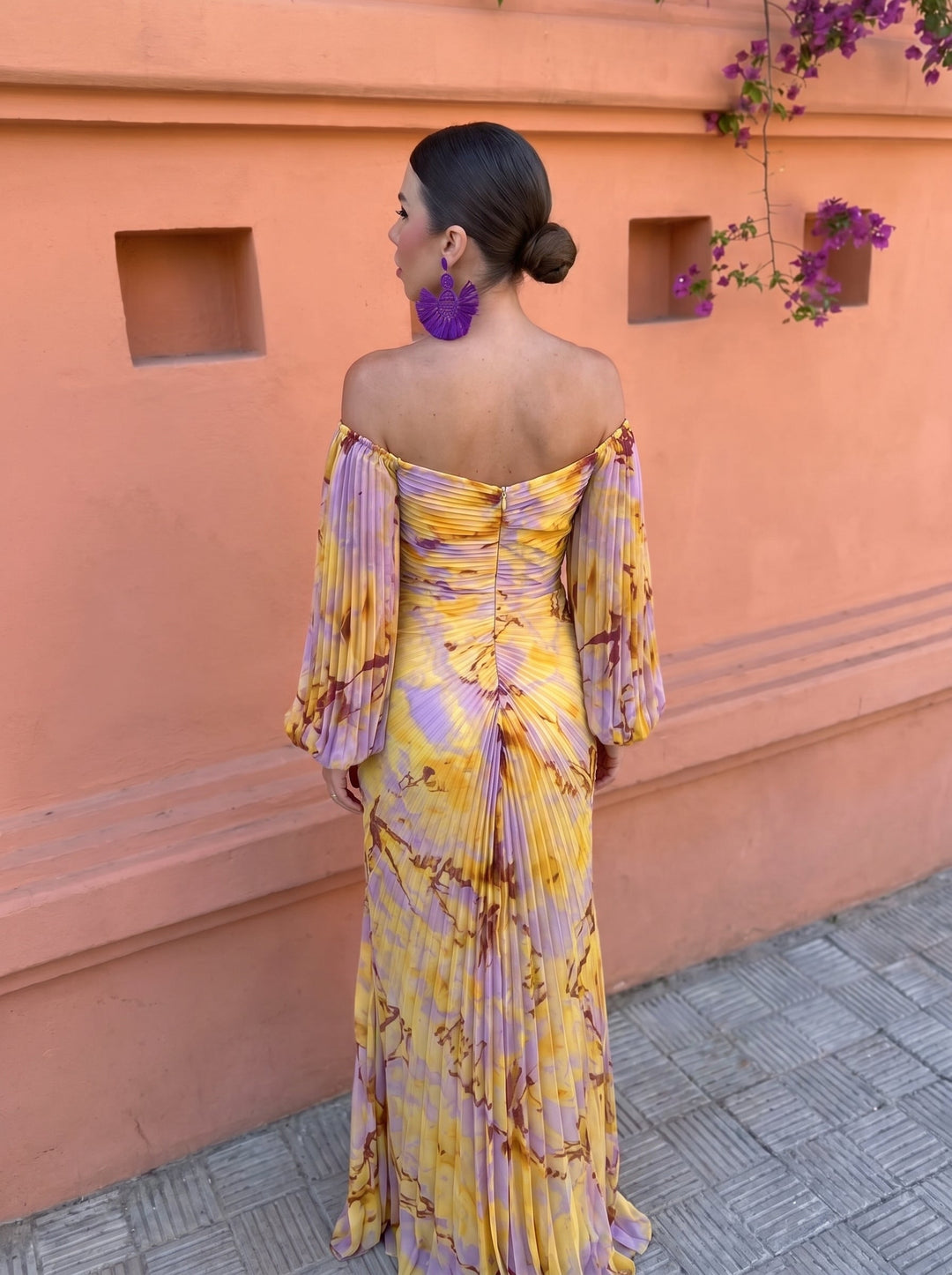 Isadora | Floral maxi dress with plunging neckline
