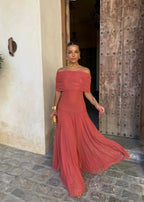 Cordoue | Three-tone off-the-shoulder maxi dress