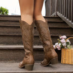 Colby | Embroidered Knee-High Boots