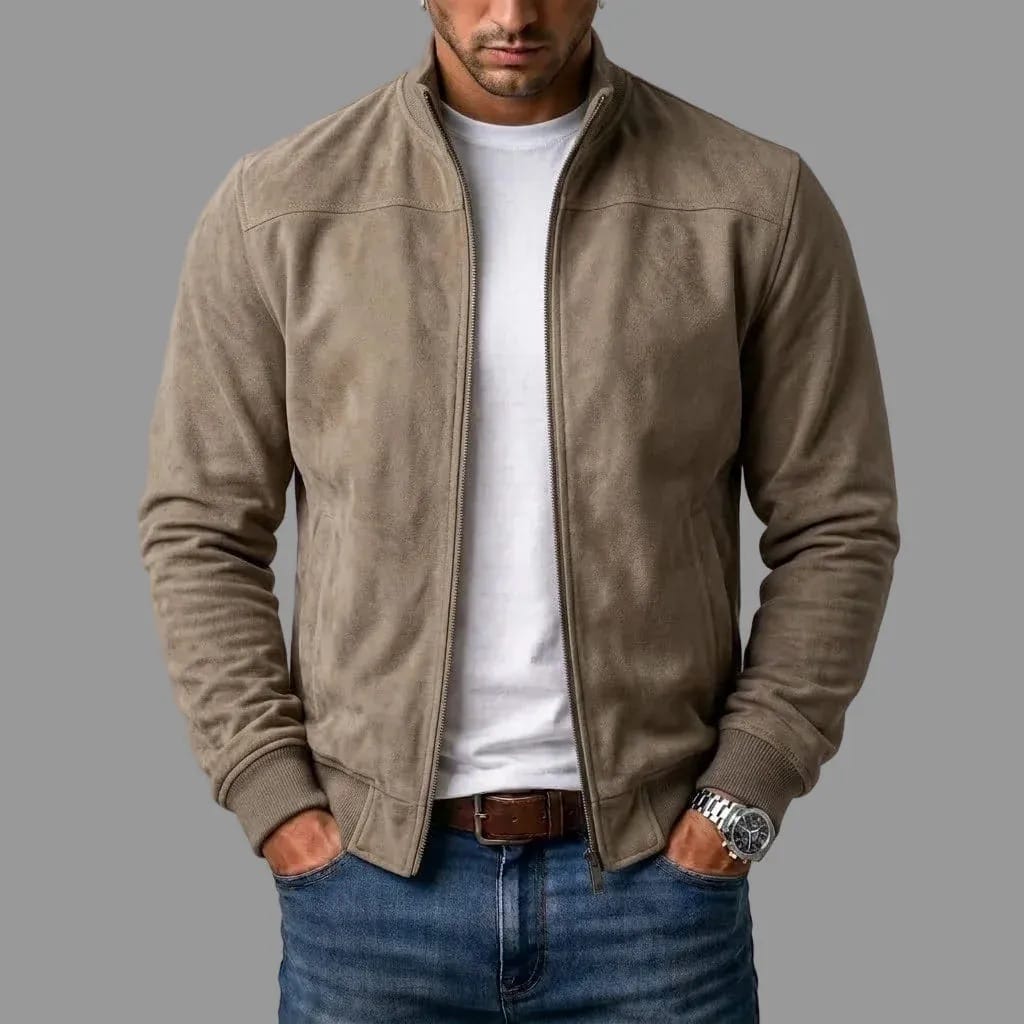 Thatcher | Suede Bomber Jacket