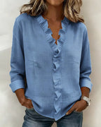 Anora | Ruffle V-neck Blouse