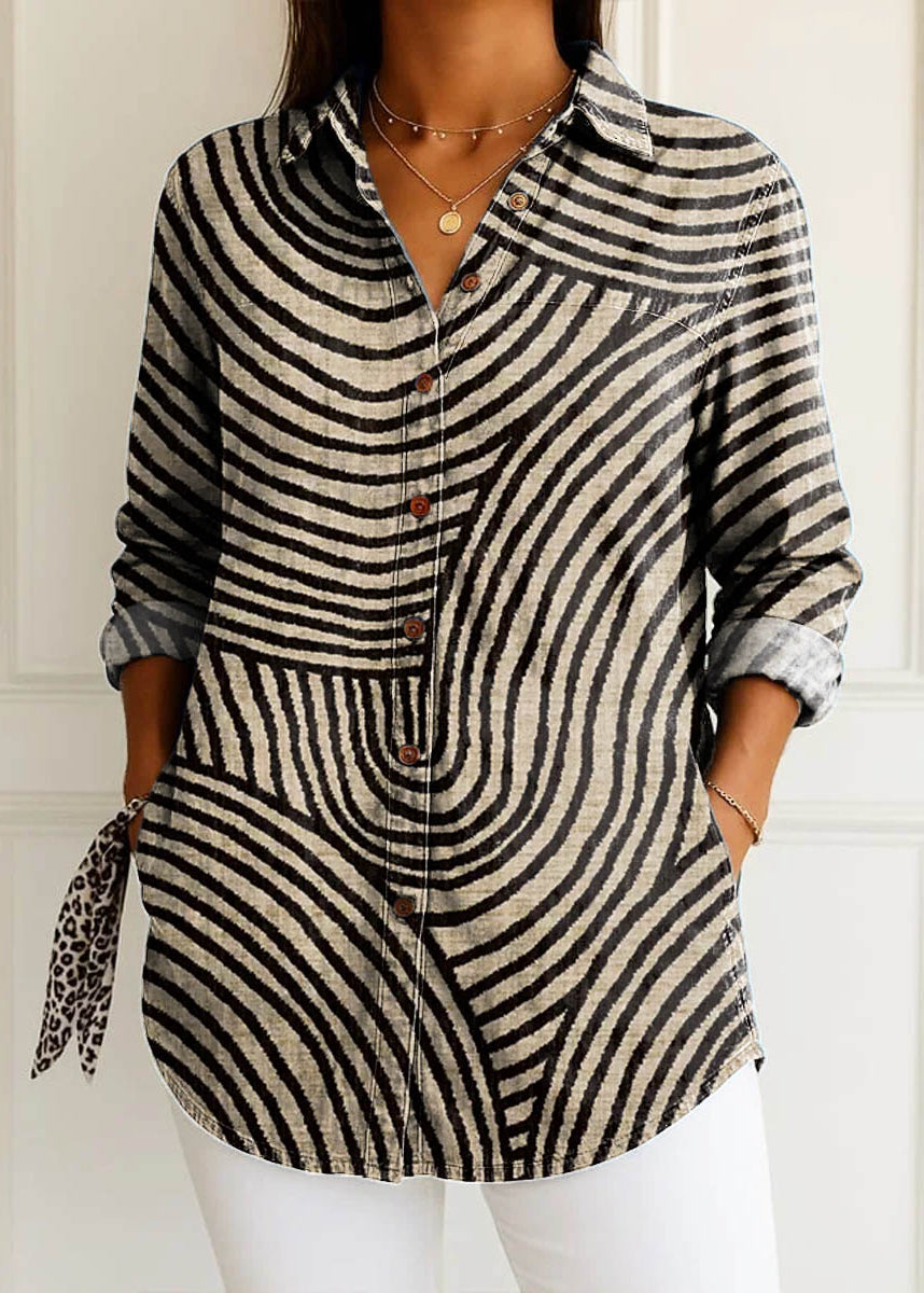 Ingrid | Spiral Stripe Shirt