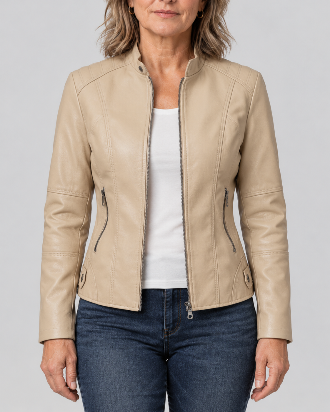Adaline | Stand-Collar Moto Jacket