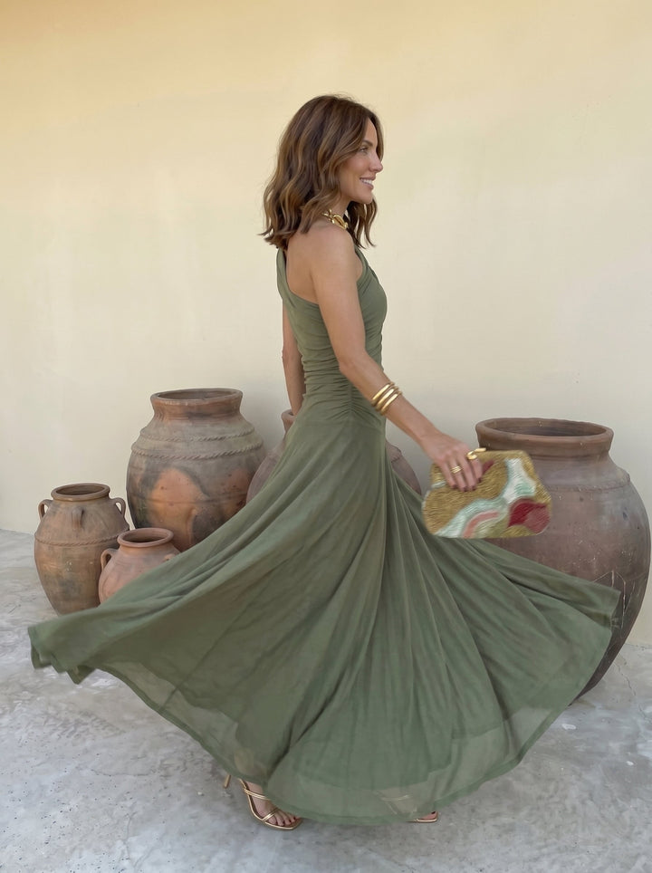 Cordoba | Three-tone off-the-shoulder maxi dress