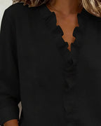 Anora | Ruffle V-neck Blouse
