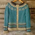 Allaira | Teal Snowflake Fair Isle Cardigan