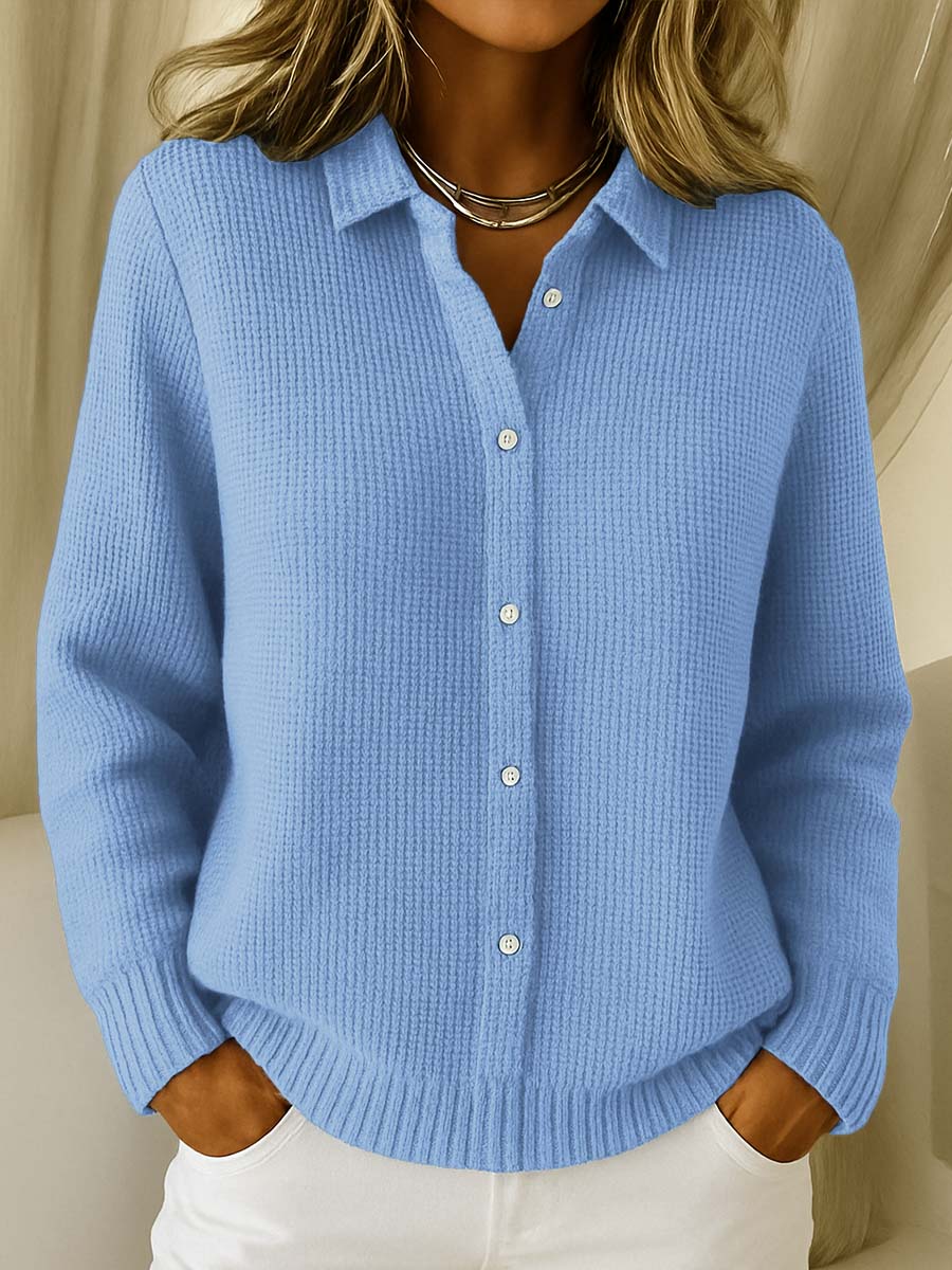Zofia| Textured Knit Button-Up Cardigan