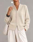Luna | Elegant knit zip-up cardigan