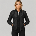 Larissa | Women's Slim-Fit Zip-Up Moto Jacket