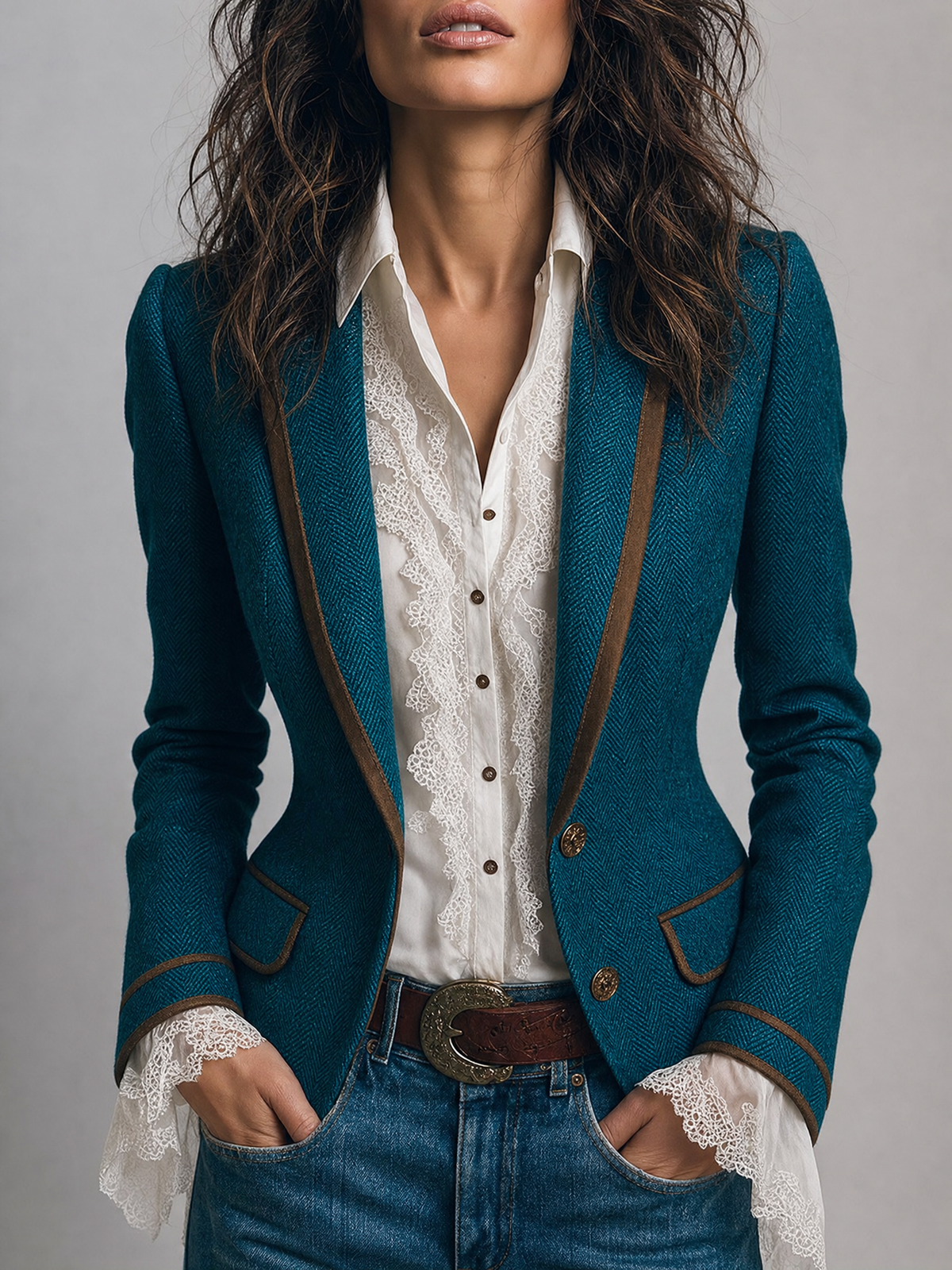 Vivienne | Tailored Blazer with Contrast Trim