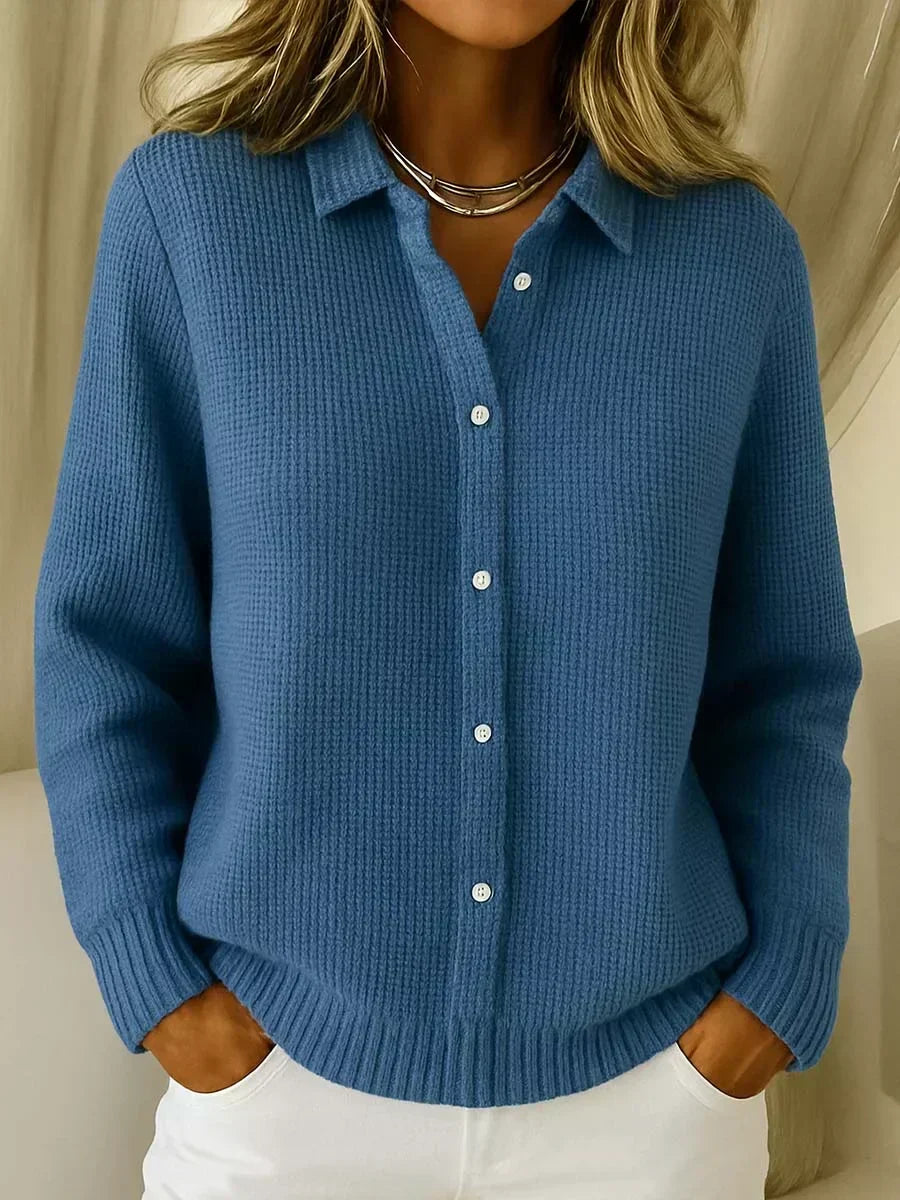 Zofia| Textured Knit Button-Up Cardigan