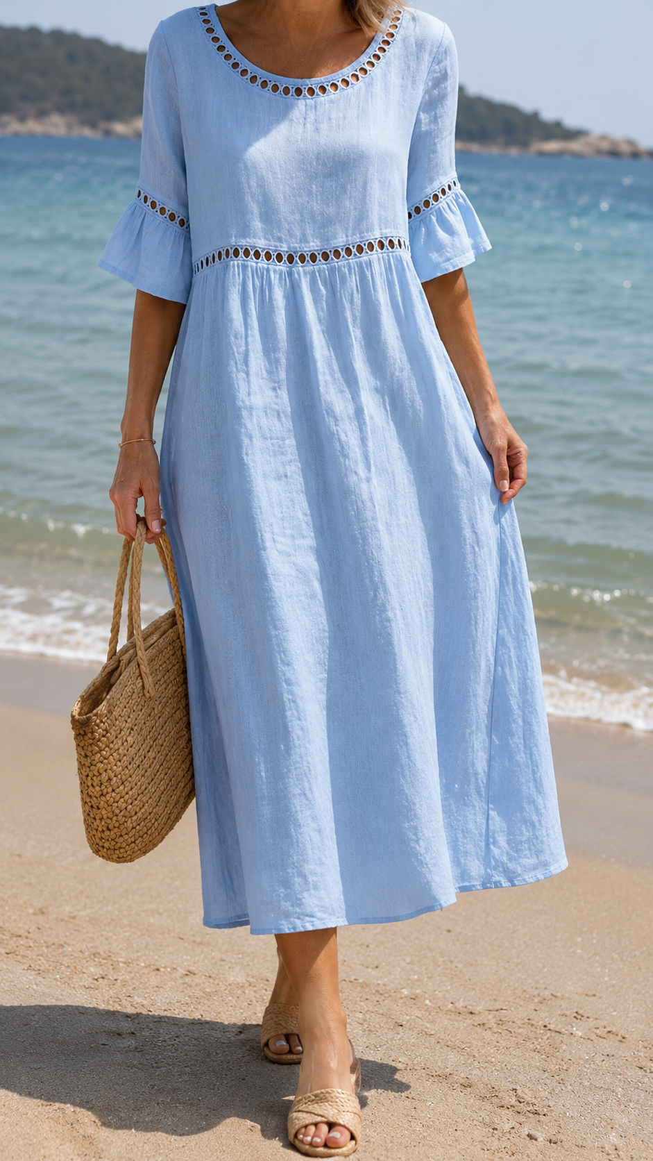 Livian | Embroidered Linen Dress