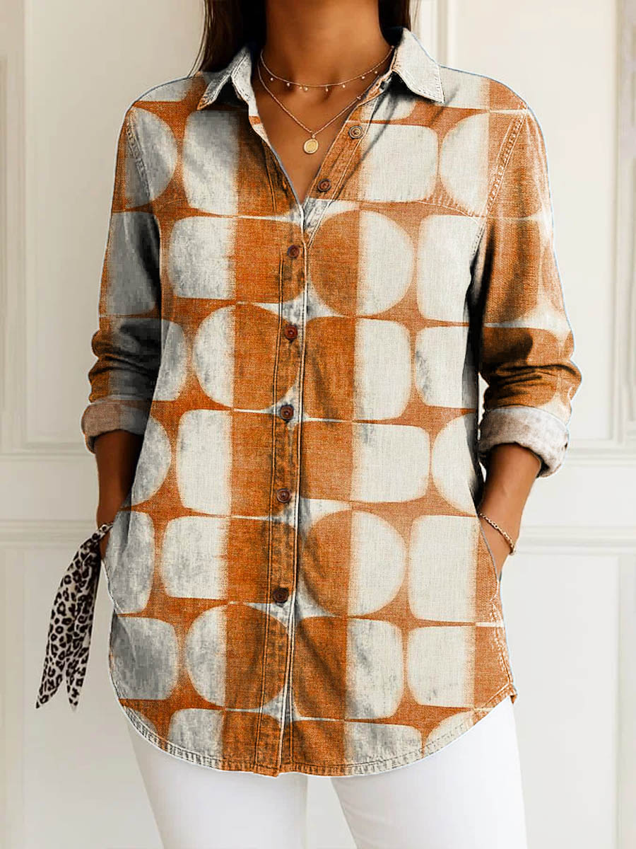 Asta | Earthy Geometric Blouse