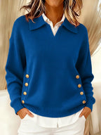 Vynette | V-Neck Sweater with Collar