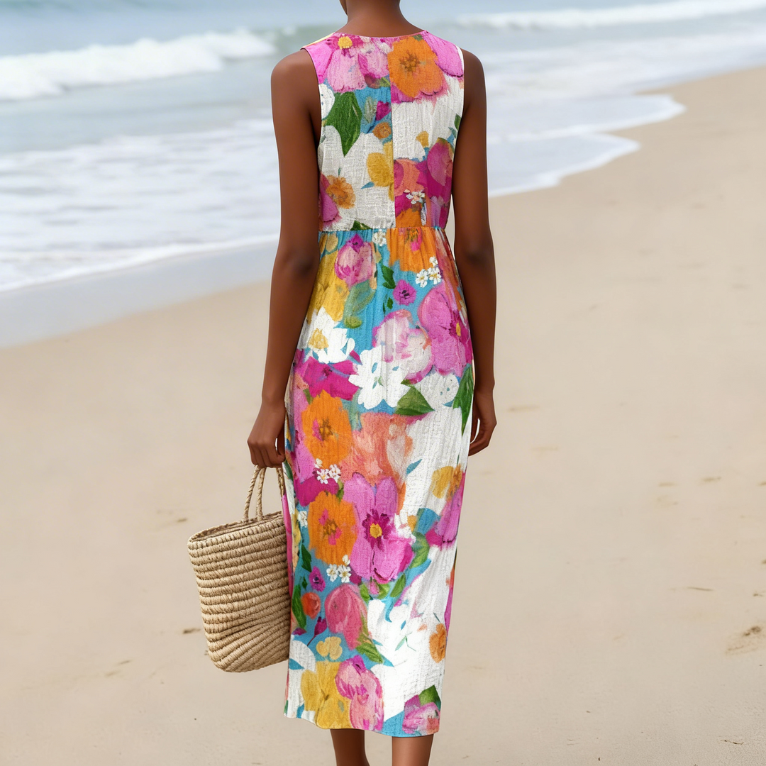 Edurne | Robe midi florale éclatante