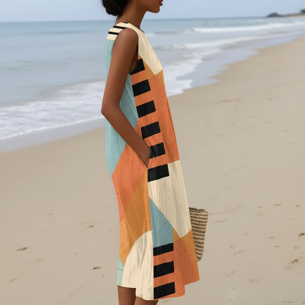 Irina | Robe Midi Géométrique