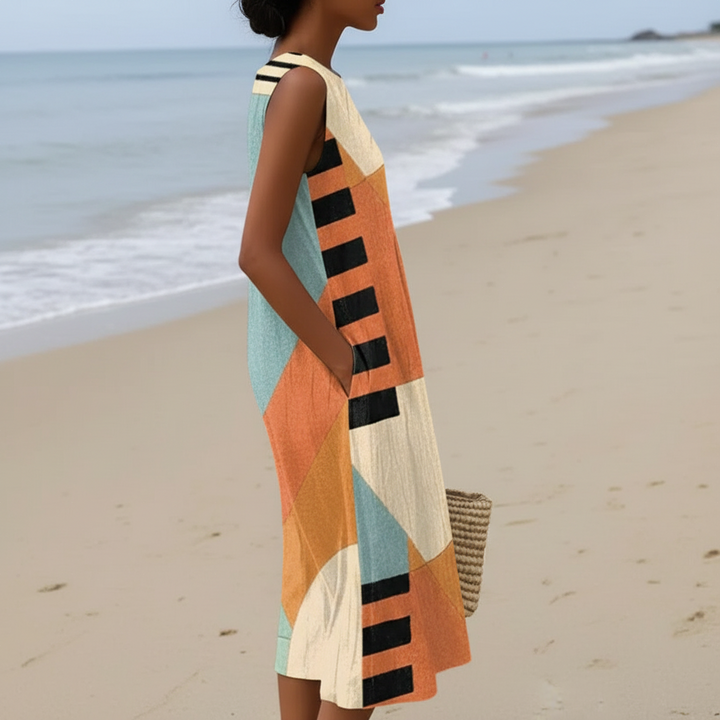 Irina | Robe Midi Géométrique