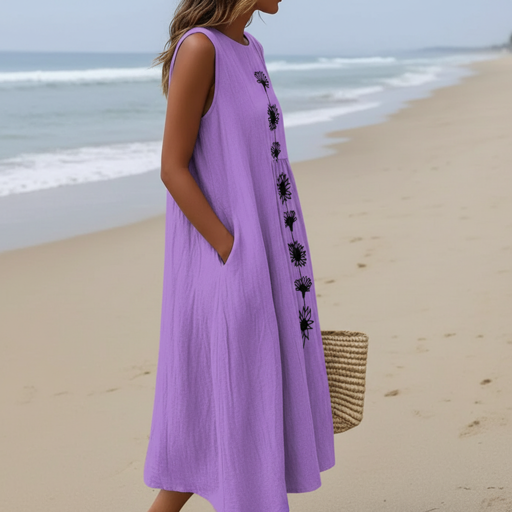 Andrea | Robe midi Violet Bloom