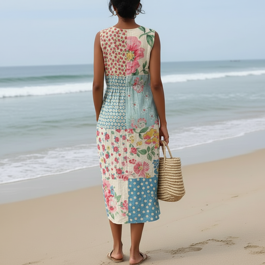 Anah | Robe midi patchwork