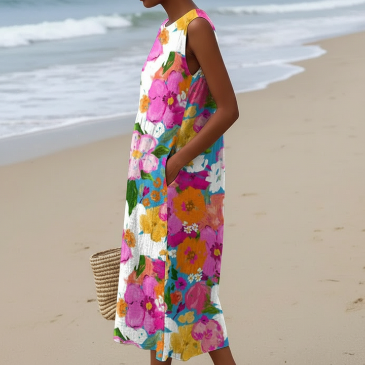 Edurne | Robe midi florale éclatante