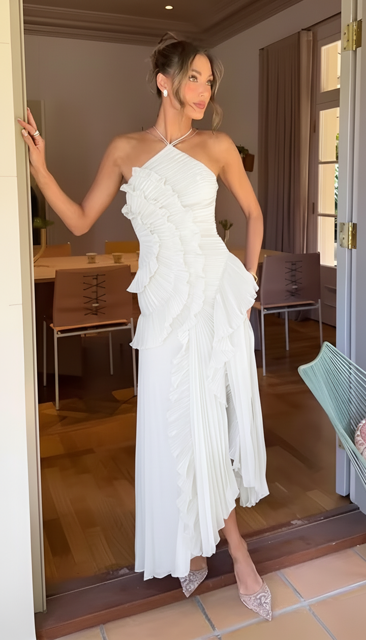 Sélène | Robe Longue Plissée