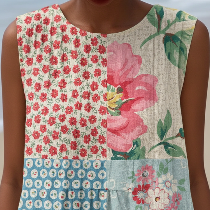 Anah | Robe midi patchwork