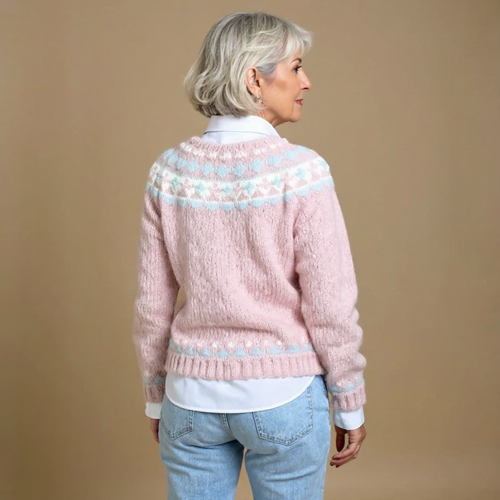 Sarah | Brushed Blush Snowflake Cardigan