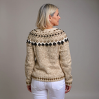 Blair | Textured Oatmeal Scallop Cardigan
