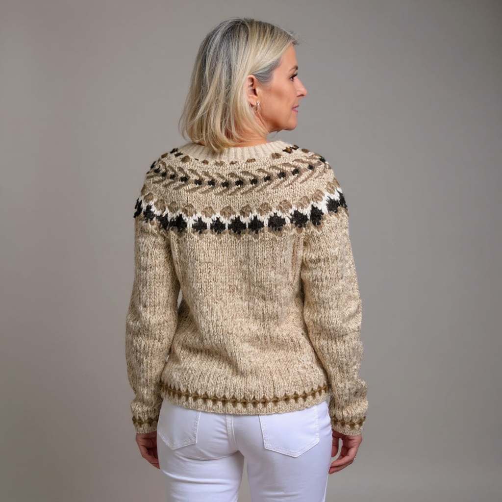 Blair | Textured Oatmeal Scallop Cardigan