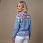 Quinnie | Powder Blue Floral Cardigan