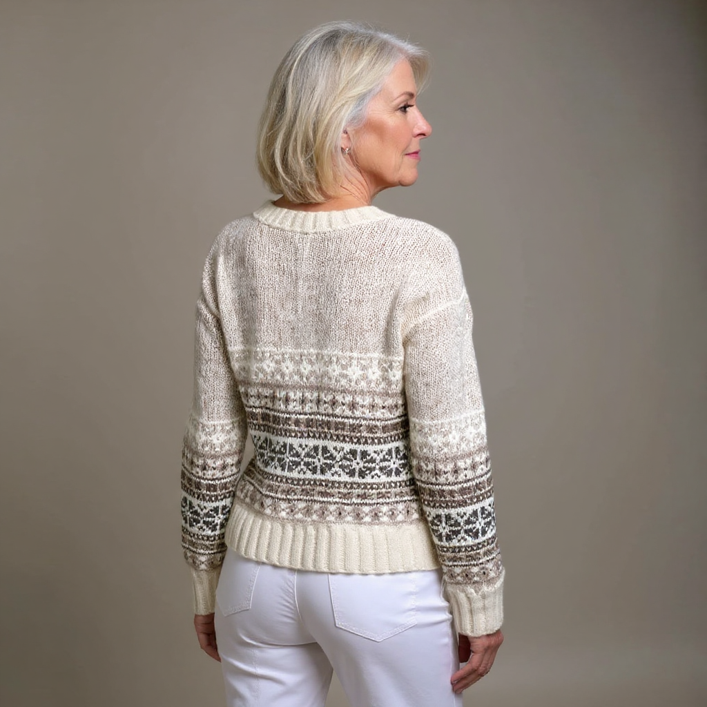 Amira | Hem-Banded Snowflake Cardigan