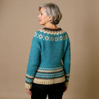 Allaira | Teal Snowflake Fair Isle Cardigan