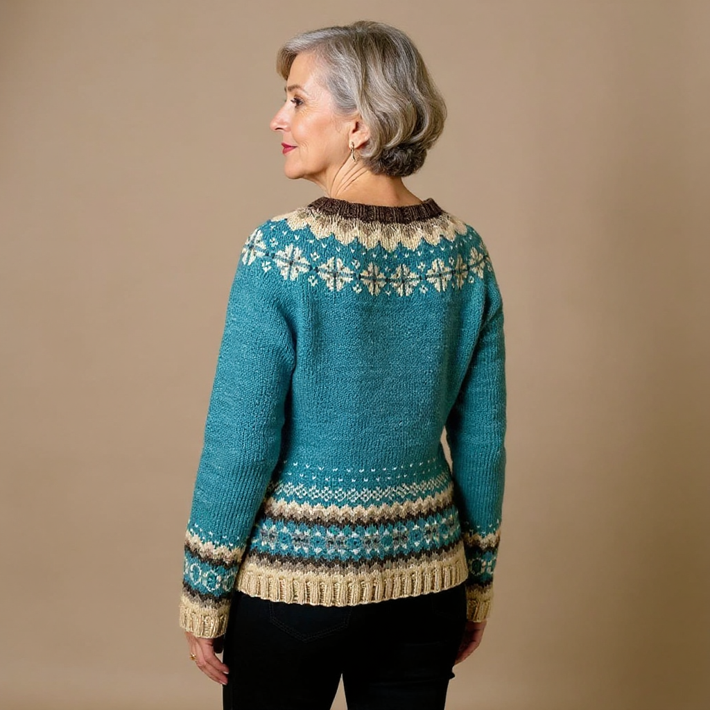 Allaira | Teal Snowflake Fair Isle Cardigan