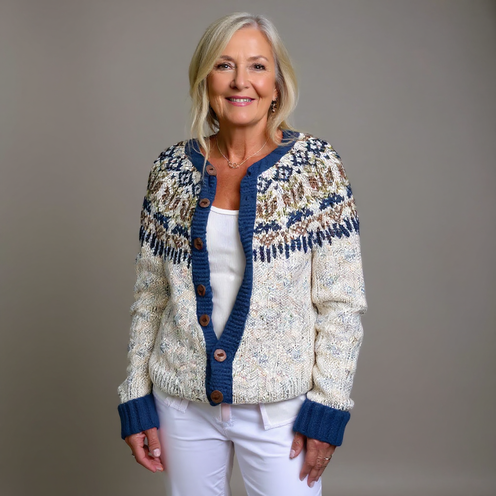 Hailey | Fair Isle Yoke Cardigan