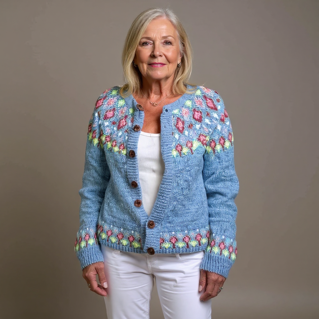 Quinnie | Powder Blue Floral Cardigan