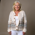 Amira | Hem-Banded Snowflake Cardigan