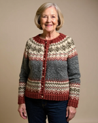 Atasha | Slate Rust Leaf Band Cardigan