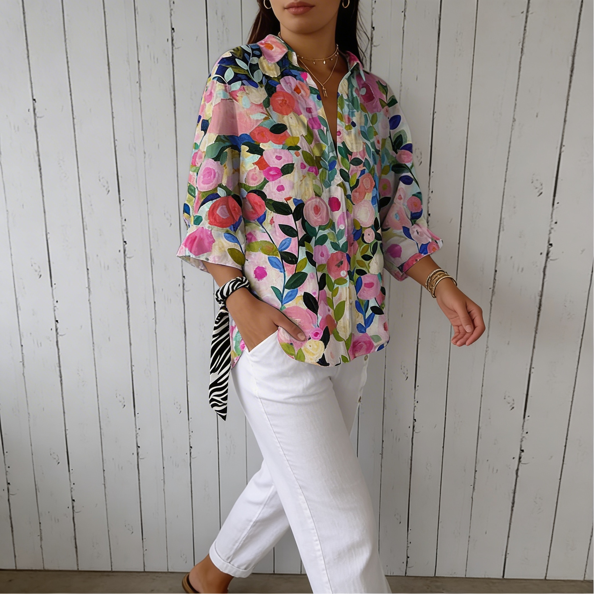 Frida | Multicolored Floral Blouse