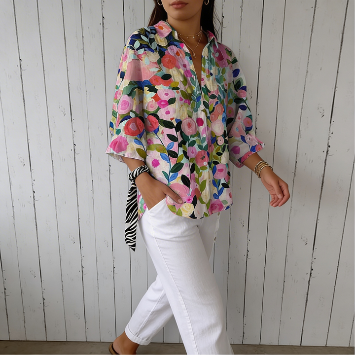 Frida | Chemisier fleuri multicolore