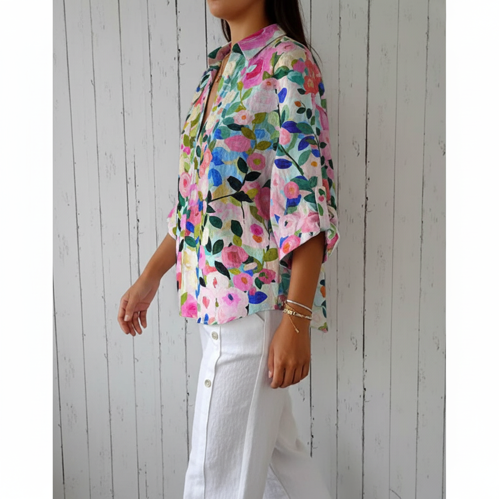 Frida | Chemisier fleuri multicolore