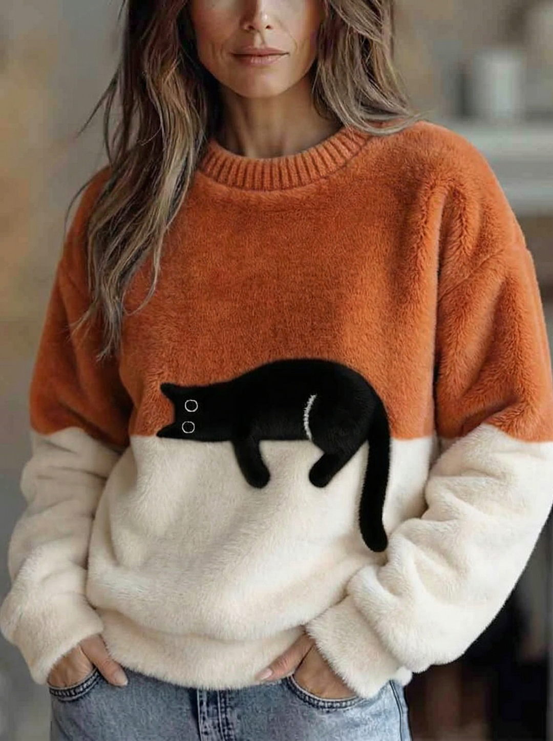 Lorea | Pull à imprimé chat