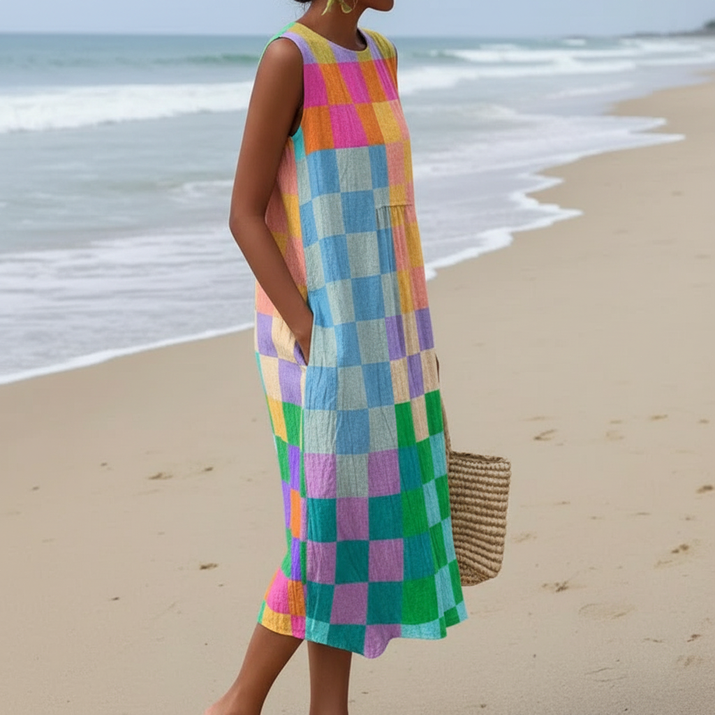 Kate | Robe midi à carreaux