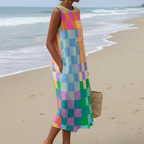 Kate | Robe Midi Carreaux