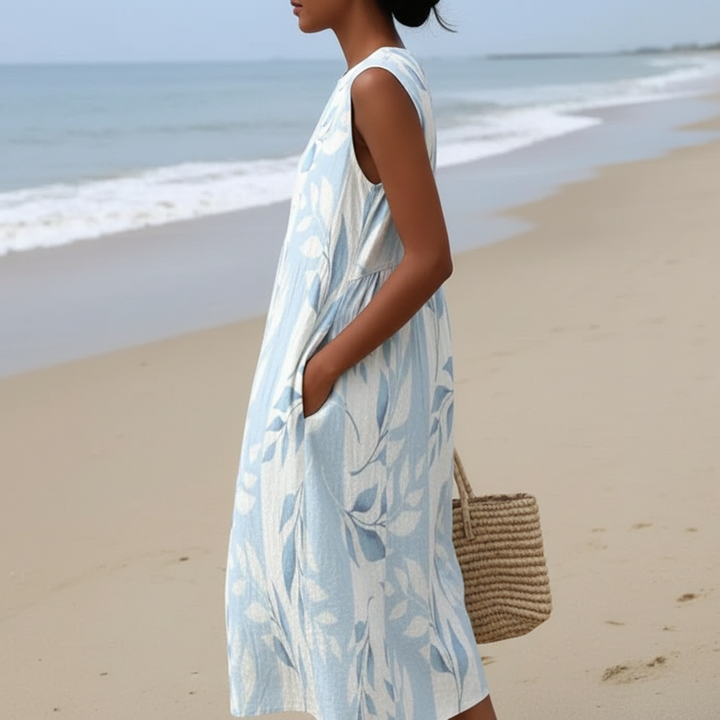 Maylen | Robe midi à feuilles