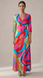 Nunzia | Elegant evening dress with floral charm