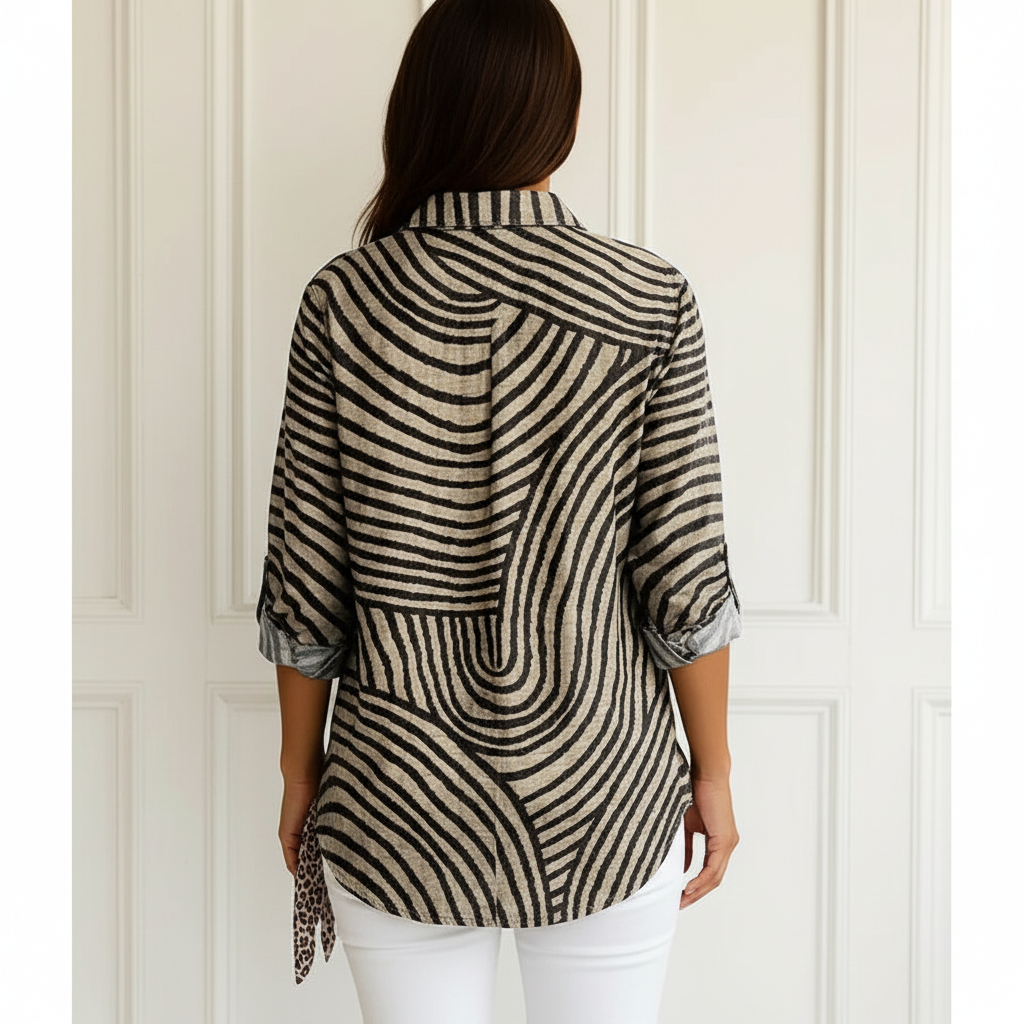 Ingrid | Spiral Stripe Shirt